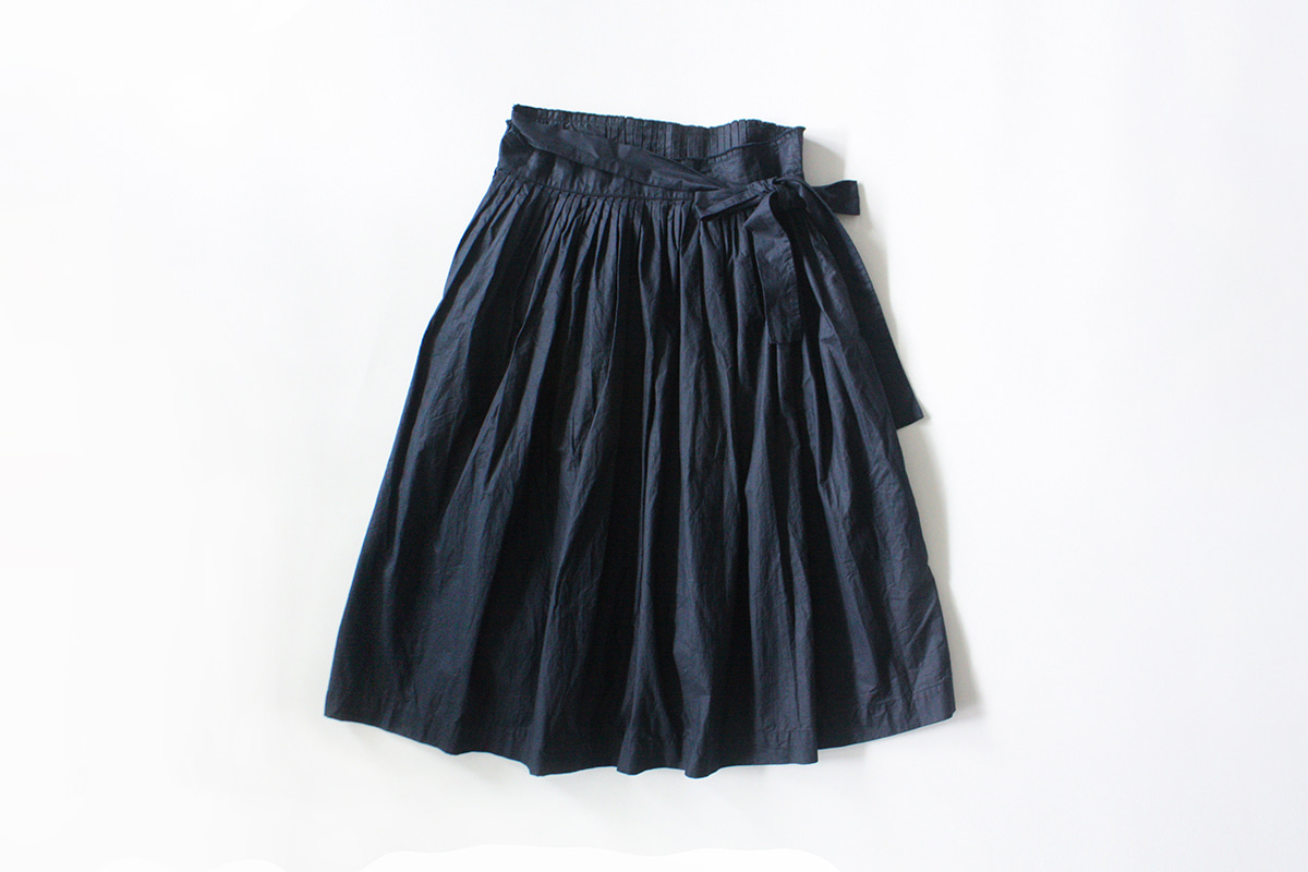 DANIELA GREGIS  Washed Cotton Pleated Skirt