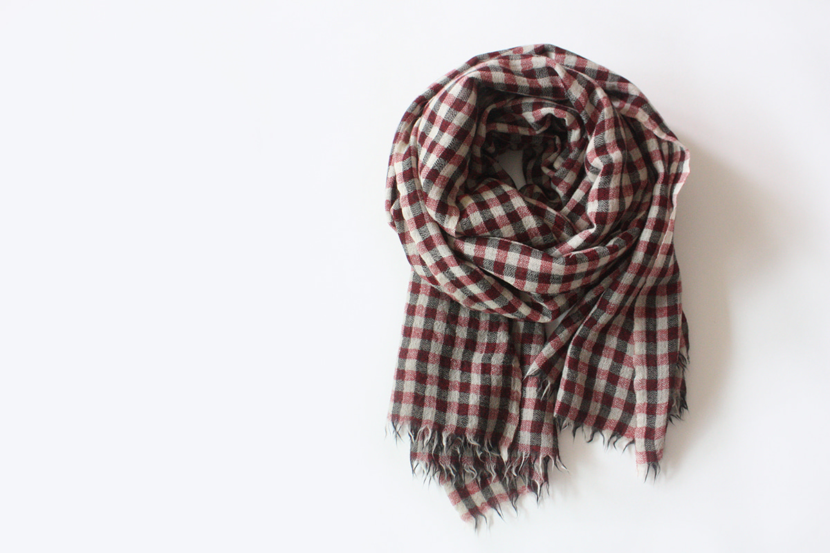 Khadi and Co  Wool Gingham Check Stole
