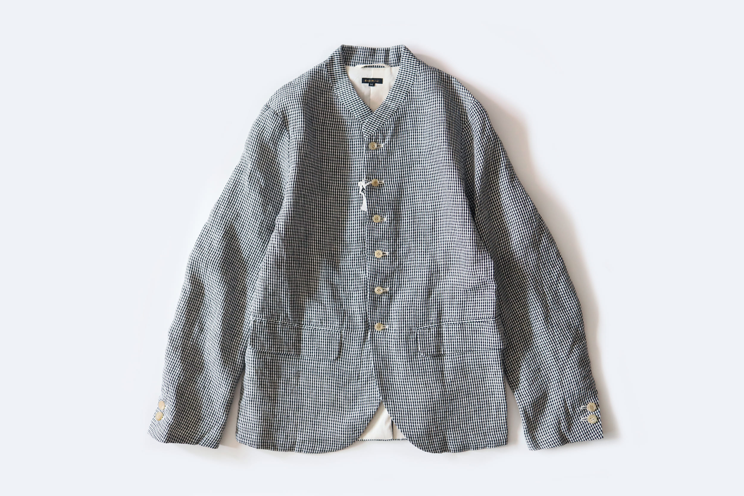 R&amp;D.M.Co-  Densely Linen stand collar jacket
