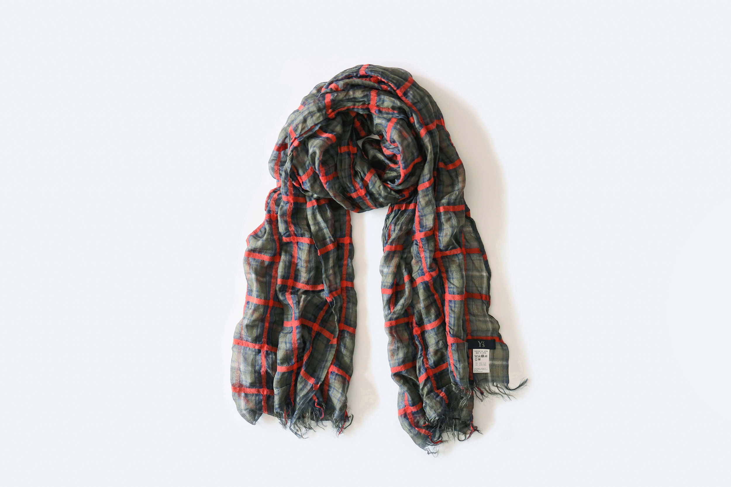 Y&#039;s  Silk wool check stole