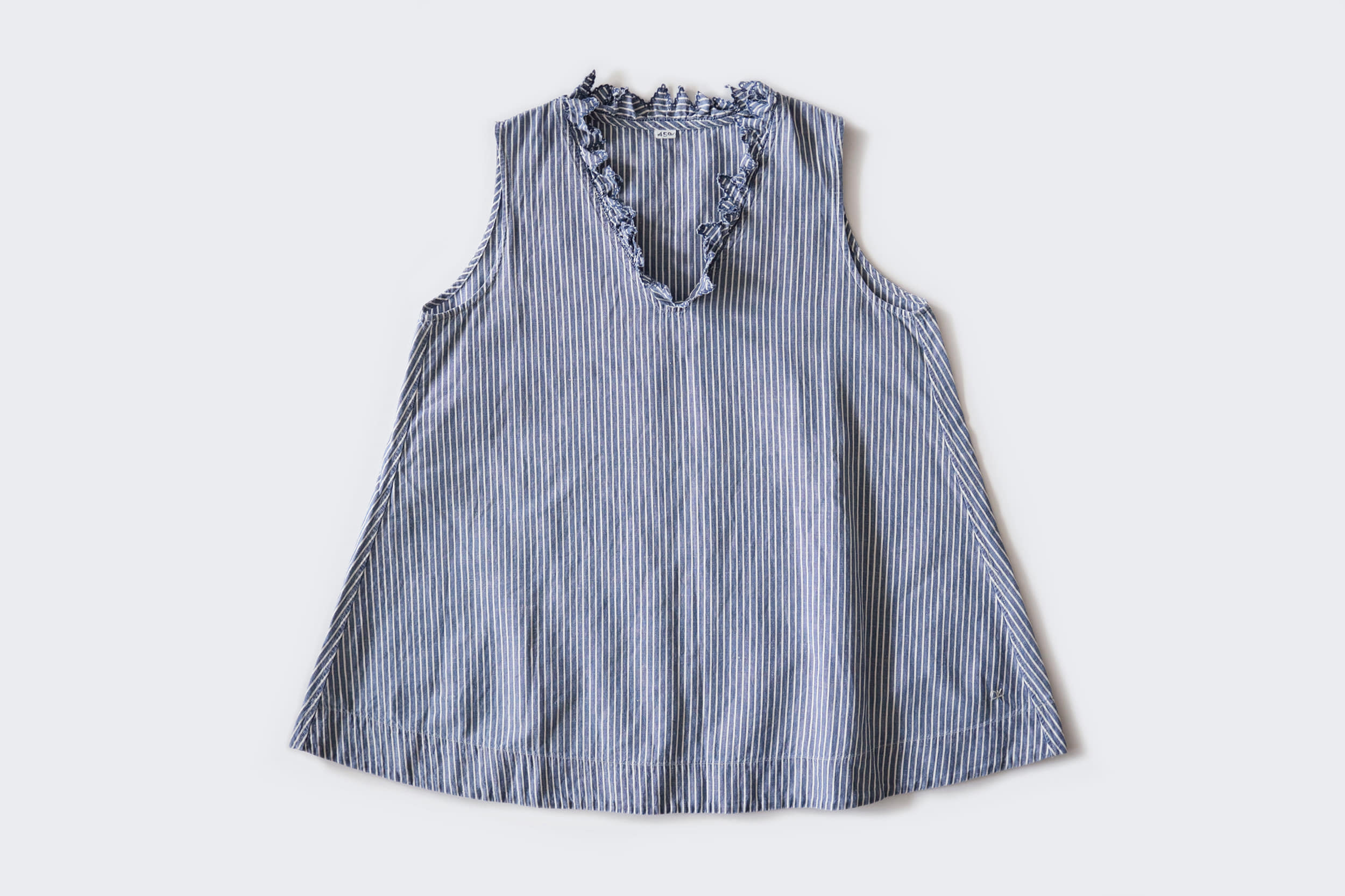 45R  Cotton linen no sleeve blouse